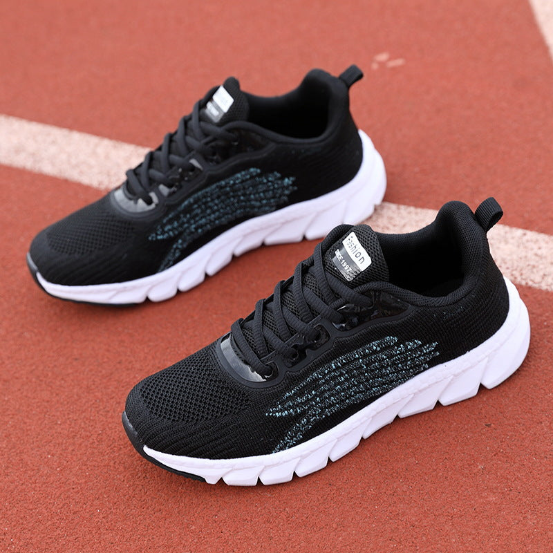 Men's And Women's Flying Woven Breathable Running Shoes