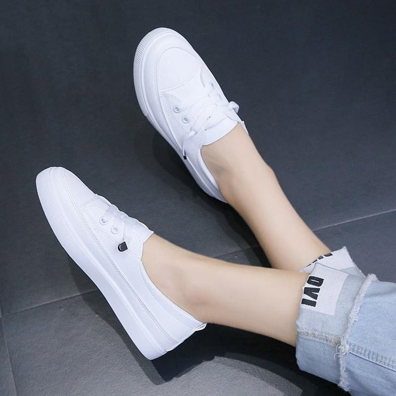 Low Platform Sneakers Women Shoes Female Pu Leather