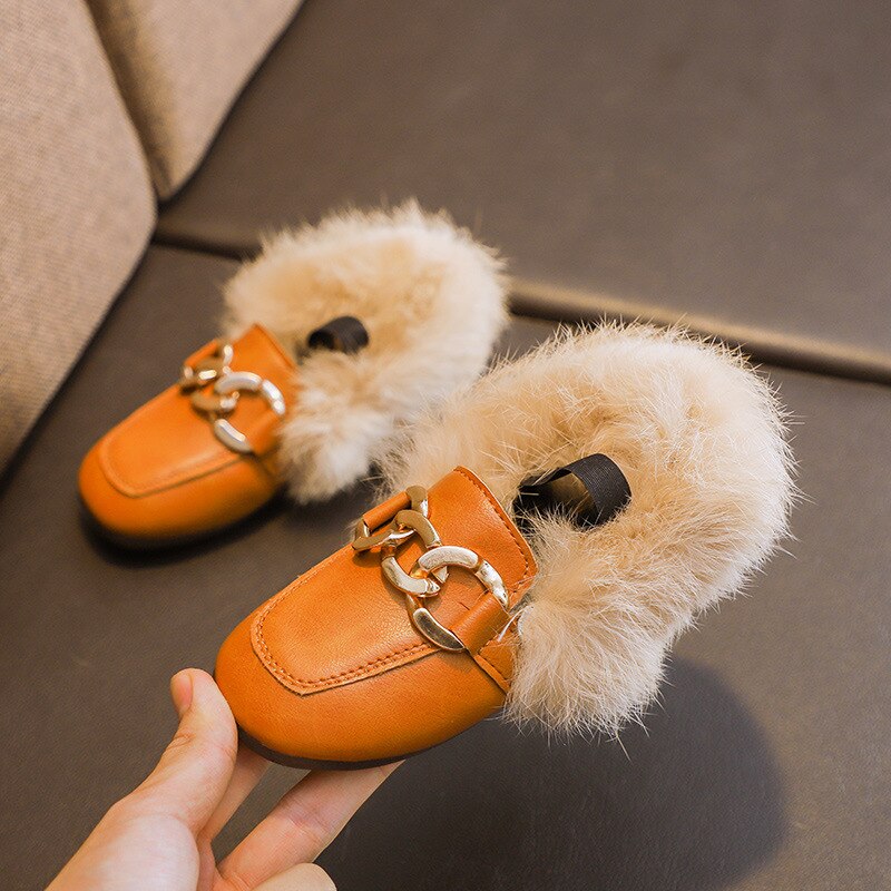 Brand Autumn Winter Girls Shoes Warm Cotton Plush