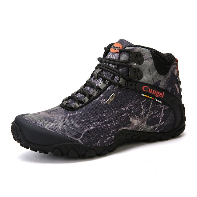Men High Top Hiking Shoes Durable Waterproof Tactical Boots