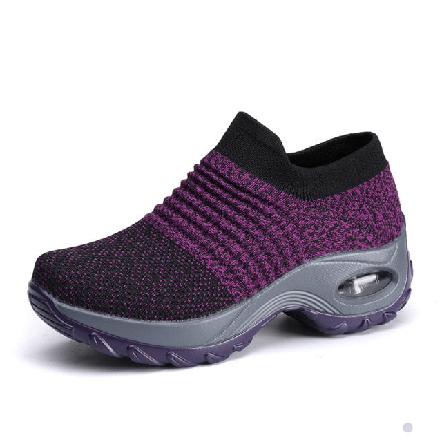 Air Cushioning Women Running Shoes Slip On Sock Sneakers Trainers Sport