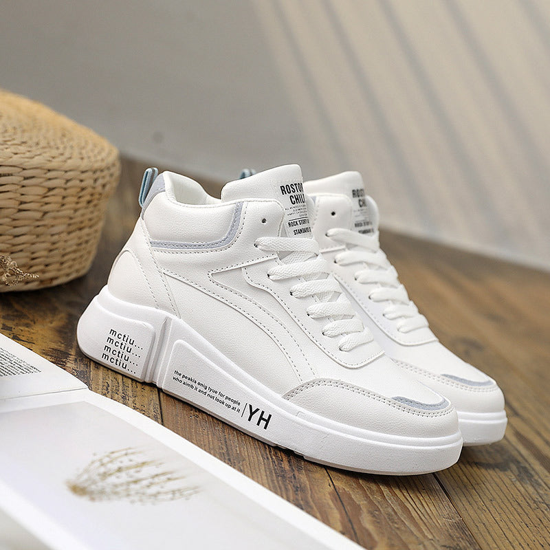 High Top Women Leather Casual Sneakers