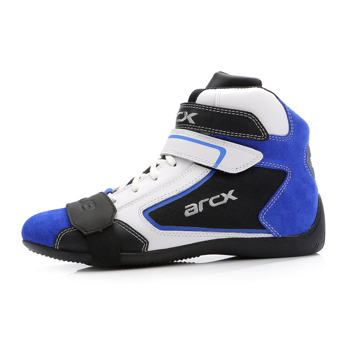 Motorcycle Boots Shoes Blue Leather Casual Breathable