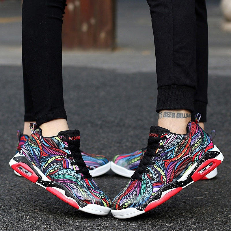 New Colorful Air Cushion Couple Plus Size Basketball Shoes