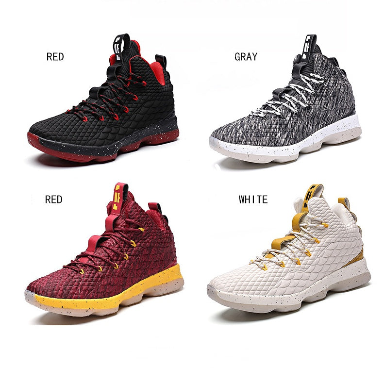 Shock-absorbing large size basketball shoes high to help outdoor sports shoes