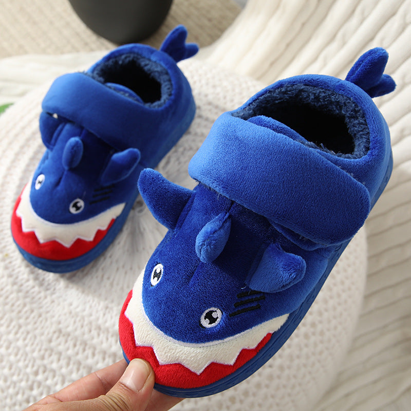 Fashion Kids Cartoon Shark Cotton Shoes Velcro