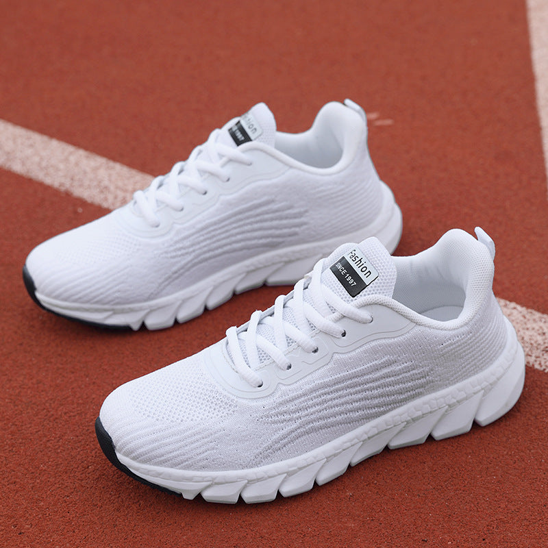 Men's And Women's Flying Woven Breathable Running Shoes