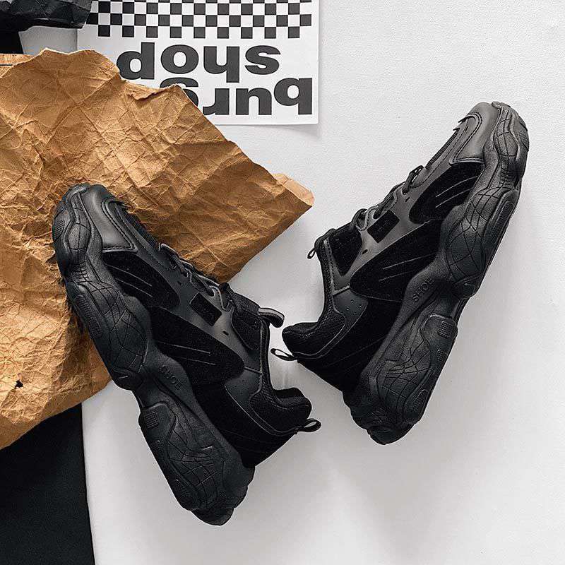 All-match Platform Running Sneakers All Black