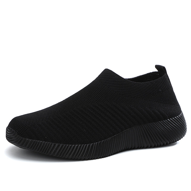 Flying Knit Sneakers Men's Mesh White Shoes Black Casual Sneakers