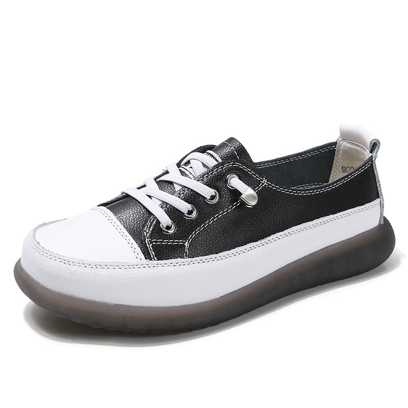 Women's Fashionable Casual Soft Bottom Leather Low-cut Sneakers