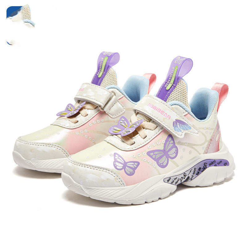 New Style Big Kids Sneakers Butterfly Fashion Girls Shoes Casual Shoes