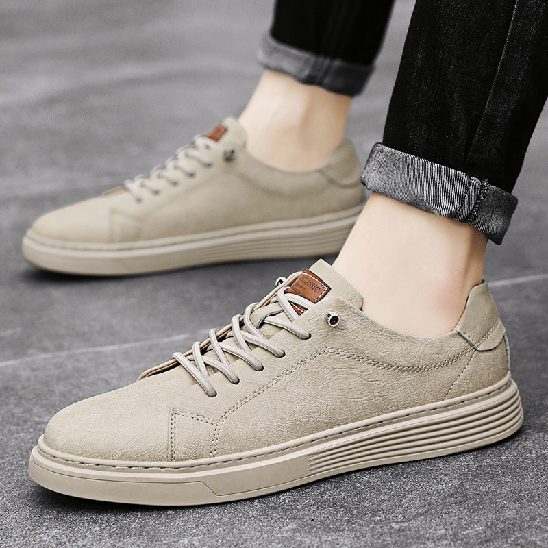 Low-top Men's Shoes Two-layer Cowhide Casual Sneakers