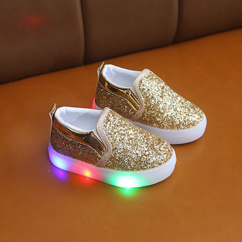 Kids Led Sneakers Lighted Baby Toddler Sneakers Sequin Girl Light Shoes