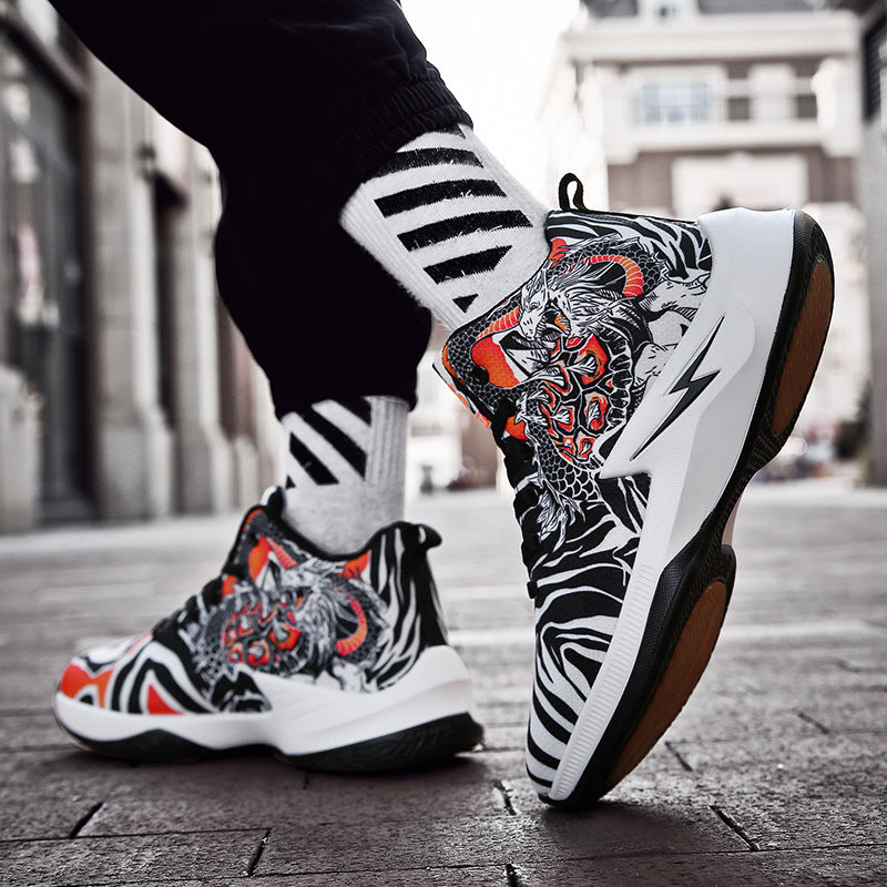 Graffiti High - Top Mandarin Duck Basketball Shoes