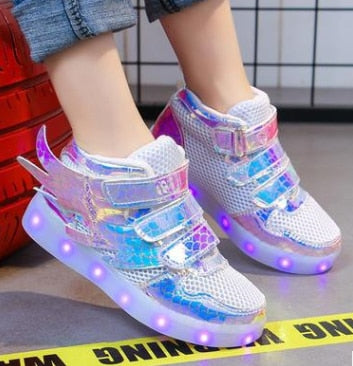 Baby Shoes Wings Outdoor Colorful Glowing Casual Shoes Sneakers