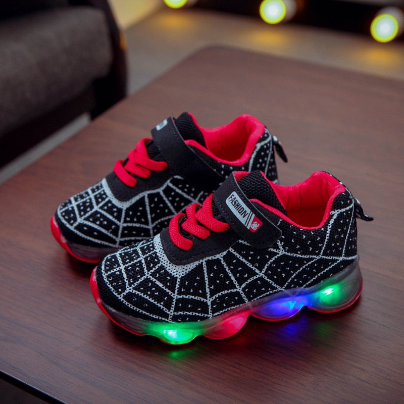 LED Shoes With Lights Mesh Luminous Baby Girls Shoes Glowing Sneakers