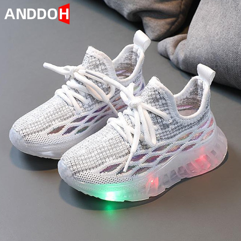 Baby Breathable Lightweight Glowing Sneakers Luminous Led Light Up Shoes