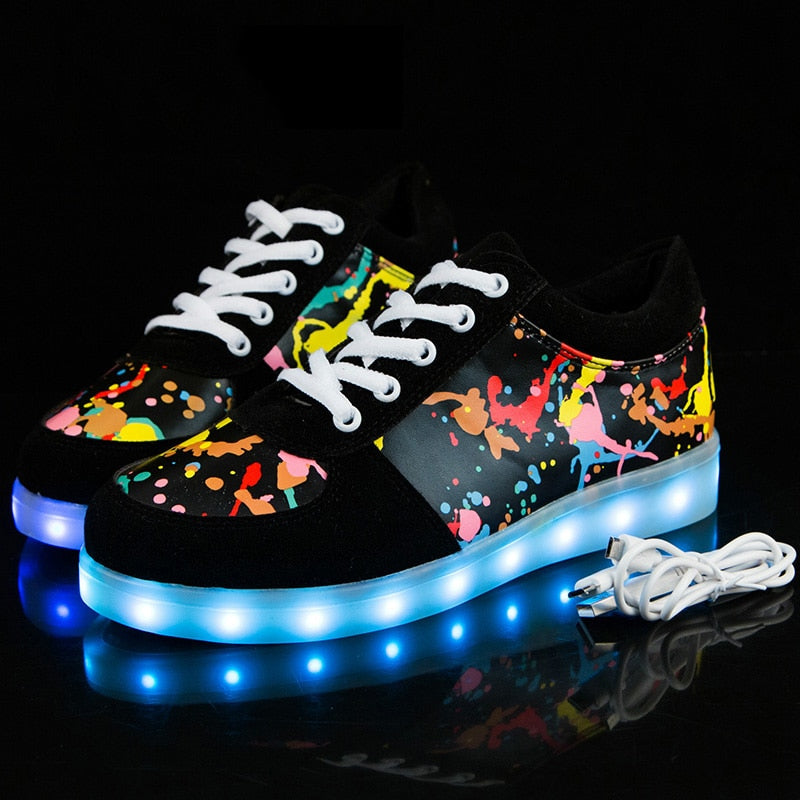 USB Charger Glowing Sneakers Children Led Casual Shoes Breathable Shoes