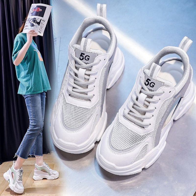 Platform Sneakers Woman Summer Breathable Wedges