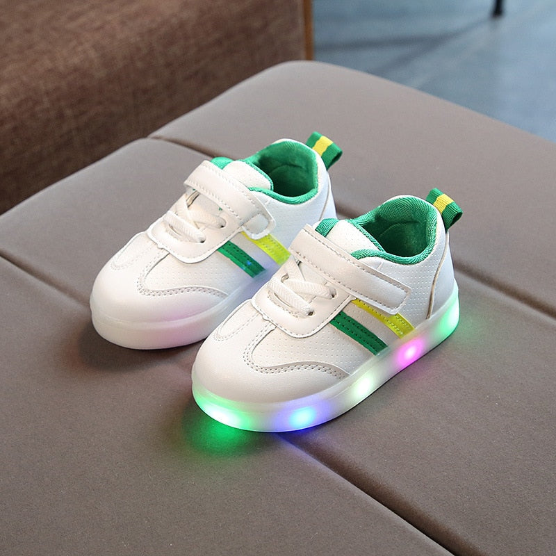 Size 21-30 Children LED Shoes for Boys Glowing Sneakers for Baby Girls Toddler Shoes with Light up sole Luminous Sneakers tenis
