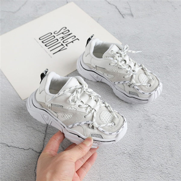 Girls Sport Shoes Reflective Shoelace Breathable Outdoor Tennis Fashion Sneakers