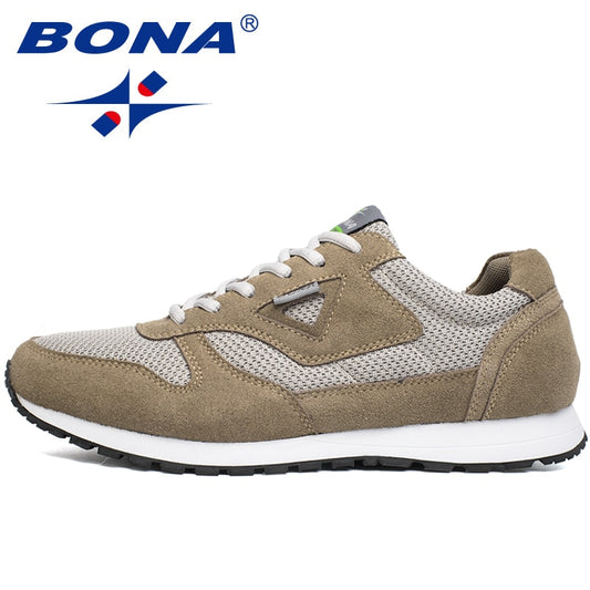 Men Running Shoes Lace Up Mesh