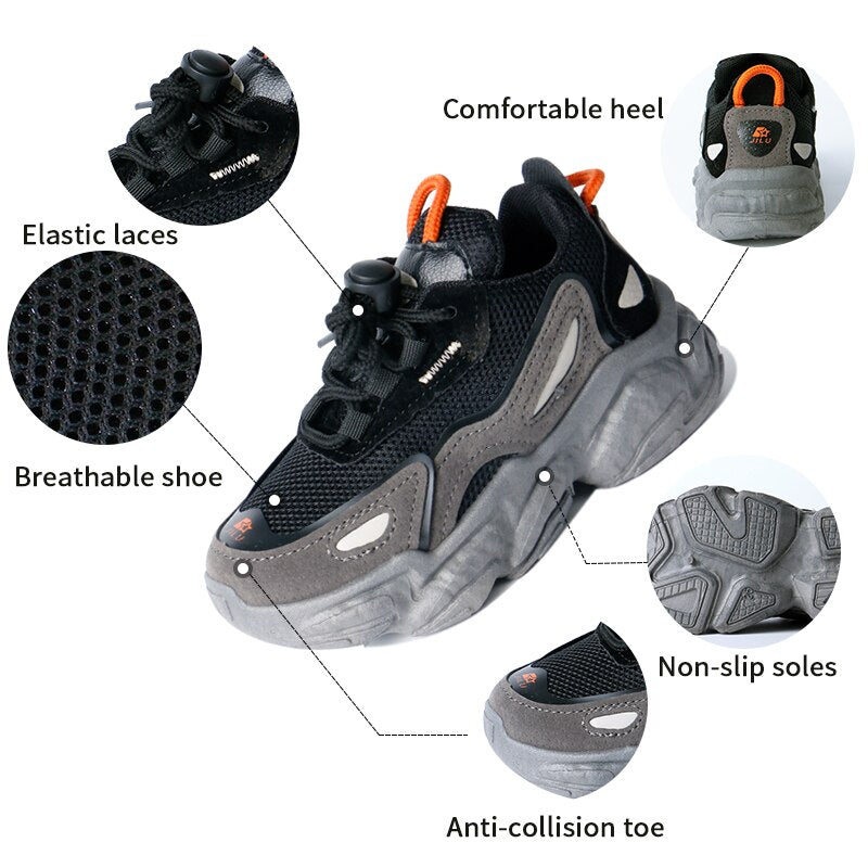 Children Shoes Clunky Sneakers Breathable Mesh Running Sports Shoes