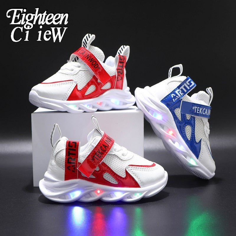 New LED Children Glowing Shoes Baby Luminous Sneakers
