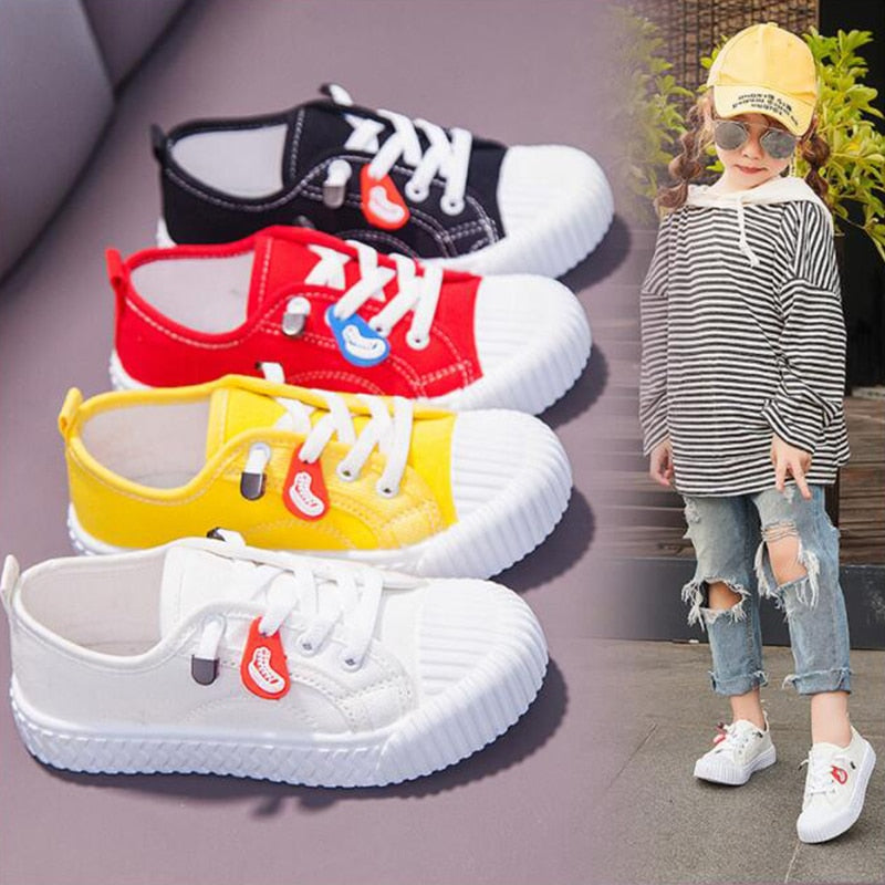 Candy Color Sneakers Boys Girls Breathable Travel Flat Canvas