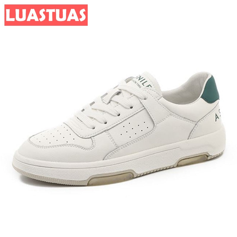 New Women Sneakers Real Leather Mixed Color Shoes
