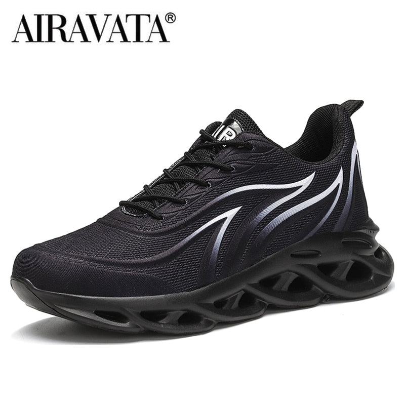 Flame Printed Sneakers Flying Weave Sports Shoes