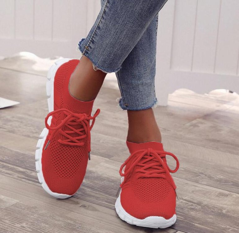 Trendy Mesh Platform Sneakers Socks Shoes Tennis