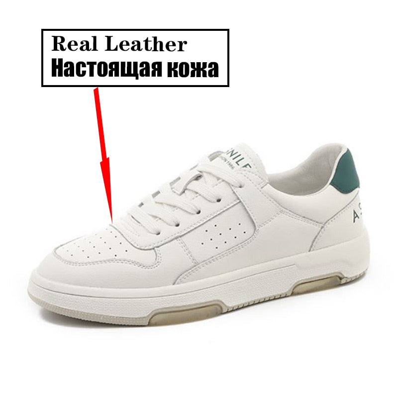New Women Sneakers Real Leather Mixed Color Shoes