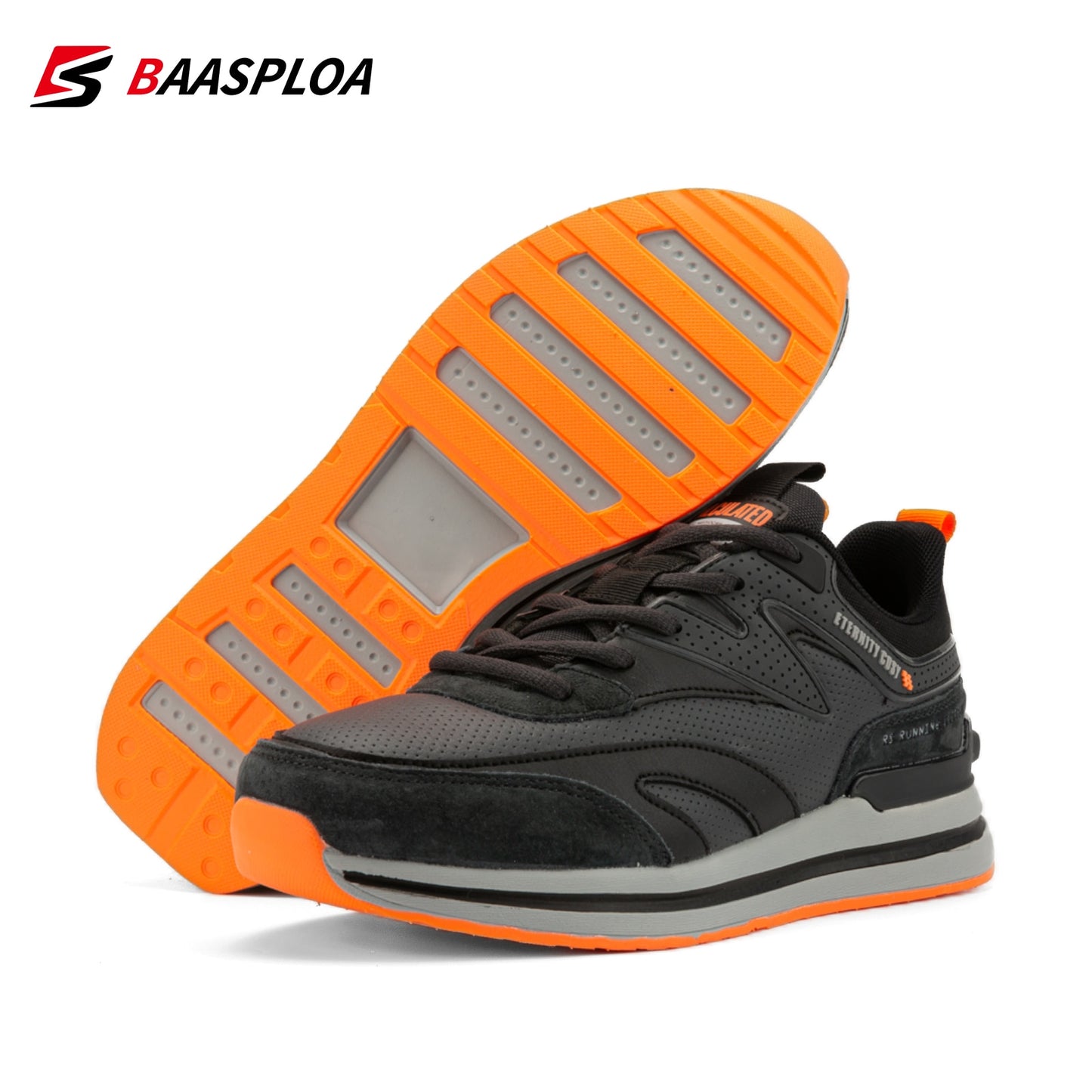 Leather Sneakers Lace-Up Male Outdoor Sports
