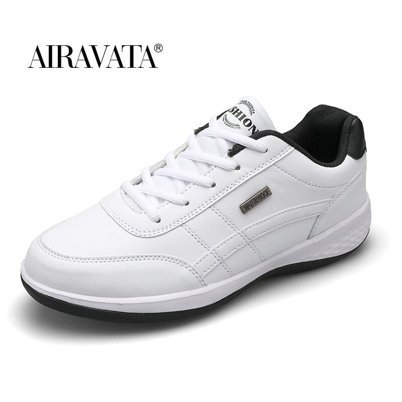 Men's Sports Casual Shoes Fashion PU Leather Shoes Flat Sneakers