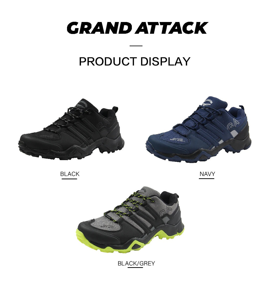 Grand Attack Walking Hiking Trekking Backpacking Shoes Trainers