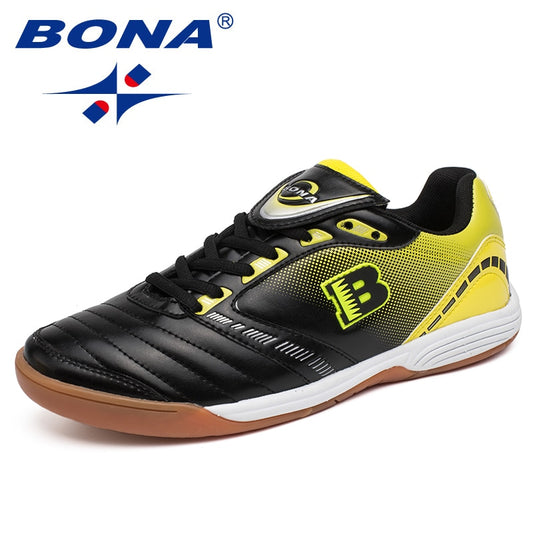 BONA New Typical Style Men Soccer Shoes Indoor Action Leather