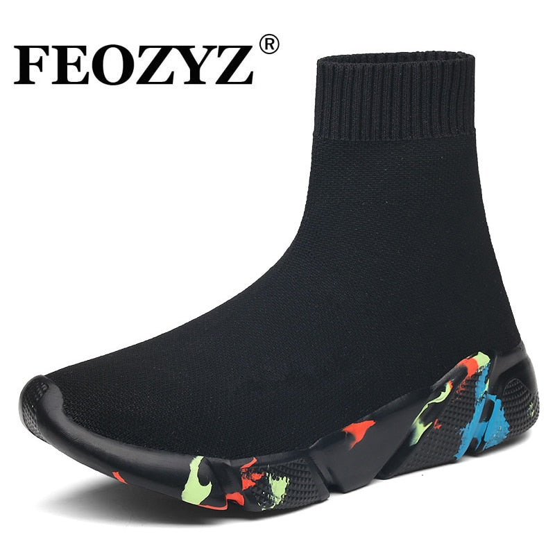 FEOZYZ Sneakers Women Men Knit Upper Breathable Sport Shoes Running Shoes