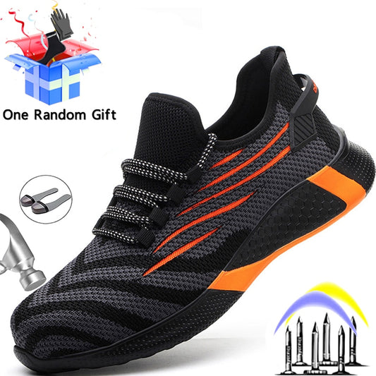 MJYTHF Safety Shoes Men Puncture-Proof Work Sneakers