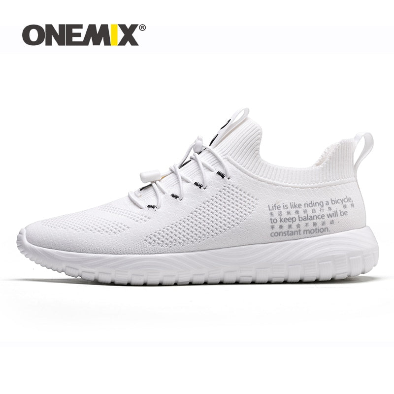 ONEMIX Tennis Shoes For Women Flying Woven Breathable Outdoor Sneakers