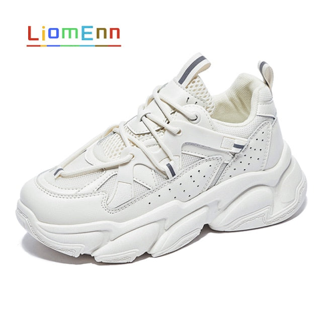 Women's White Chunky Sneakers Shoes Platform Casual Sport Shoes