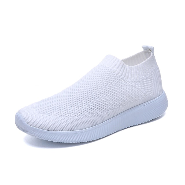 Women Slip on Soft Ladies Casual Running Shoes Knit Sock Shoes Flats