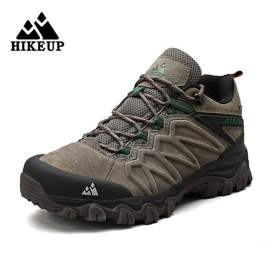 HIKEUP Summer Leather Hiking Shoes Sport Climbing Trekking Hunting Sneakers