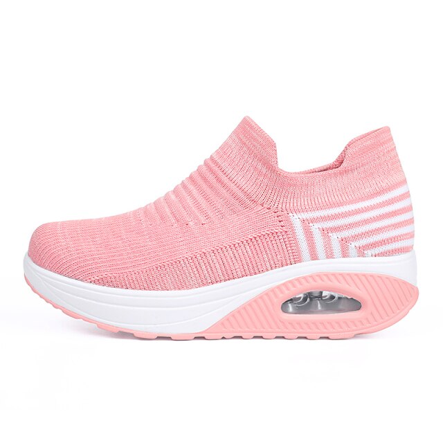 Air Cushioning Women Running Shoes Slip On Sock Sneakers Trainers Sport