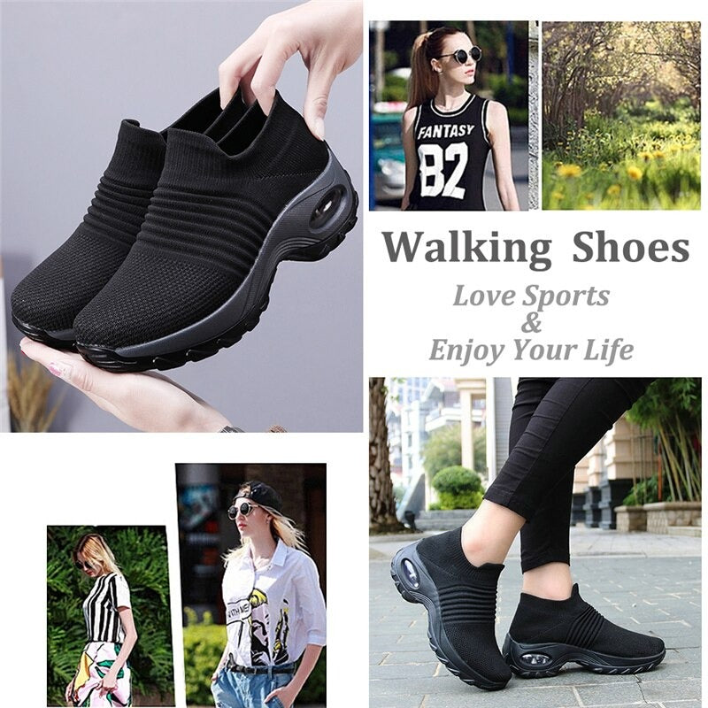 Women's Walking Shoes Slip on Sneaker Socks Lightweight Shoes